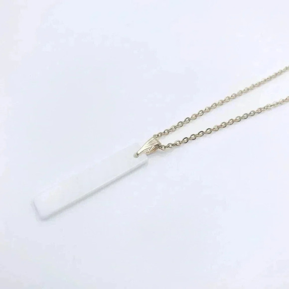 RECTANGLE Mother of Pearl Necklace - Picture 1 of 5